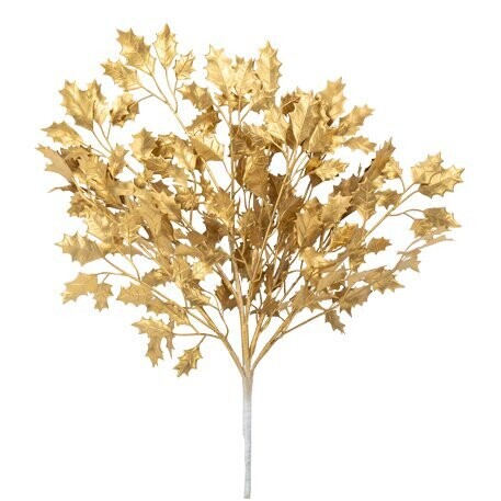 BOUQUET DE FEUILLES DE HOUX OR MAT 40CM