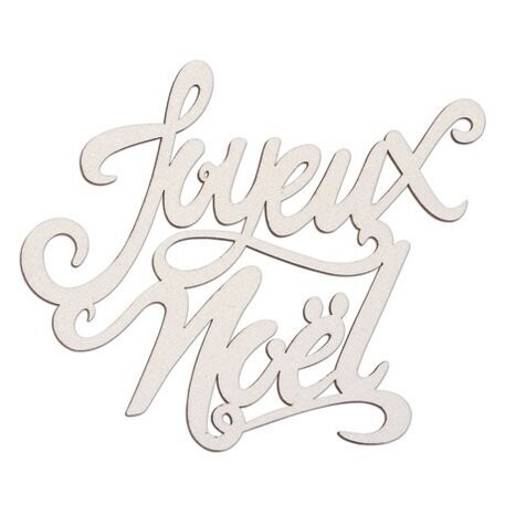 JOYEUX NOEL EN BOIS PAILLETTES BLANCHES