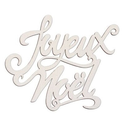 JOYEUX NOEL EN BOIS PAILLETTES BLANCHES