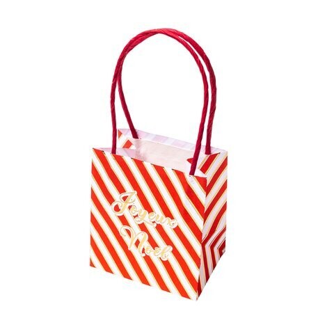 SAC JOYEUX NOEL ROUGE BLANC ET OR 11x10x7CM (x6)