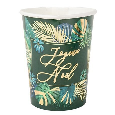 GOBELET JUNGLE JOYEUX NOEL DEGRADE DE VERTS DORE (x8)