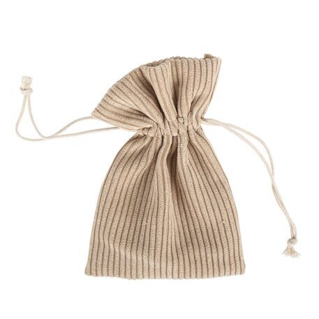 POCHON VELOURS COTELE IVOIRE 14x10CM (x4)