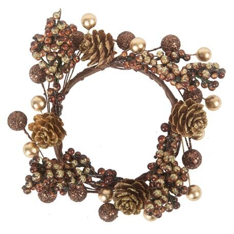 COURONNE LA SOMPTUEUSE BAIES CHOCOLAT ET PAILLETTES 17CM