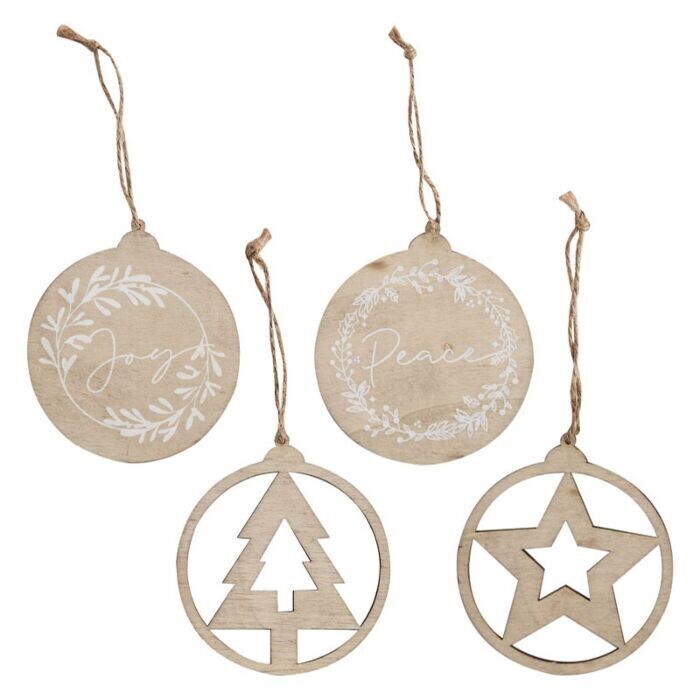 SUSPENSION CERCLE BOIS 8 ET 9CM (x4)