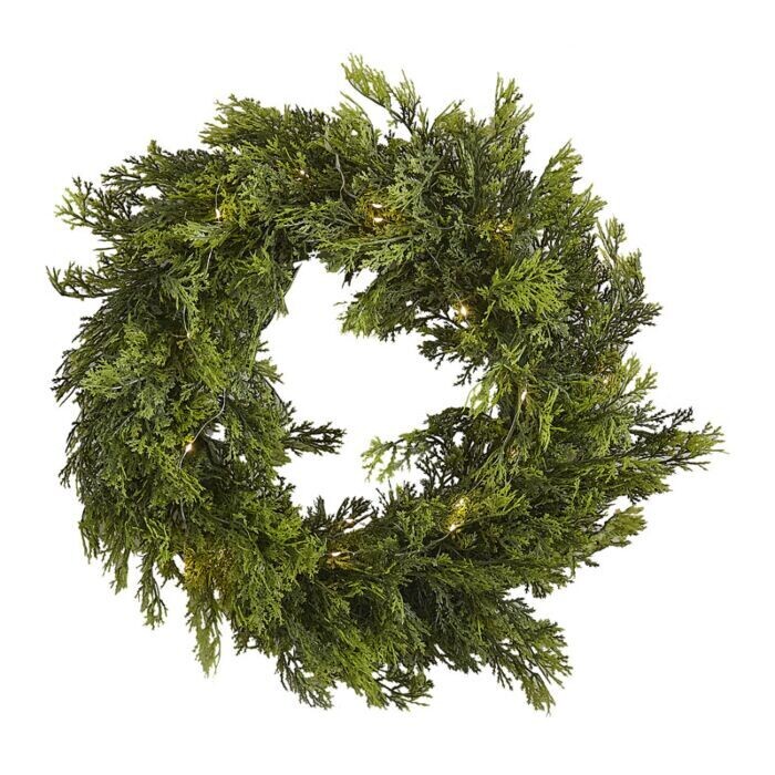 COURONNE DE LARIX LUMINEUSE LED 45CM