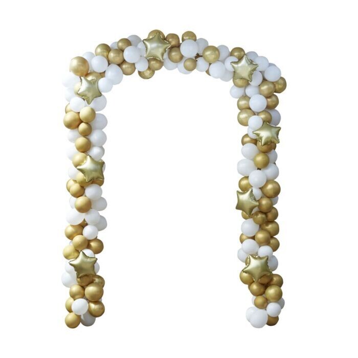 ARCHE DE PORTE 240 BALLONS BLANC ET OR