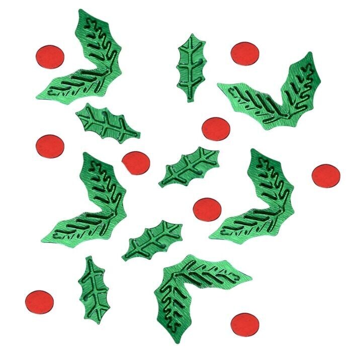 CONFETTIS HOUX VERT ET ROUGE