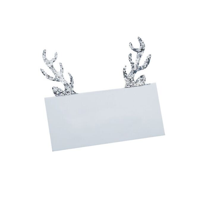 MARQUE PLACE BLANC BOIS DE RENNE PAILLETTES ARGENT 7.5X8CM (10)