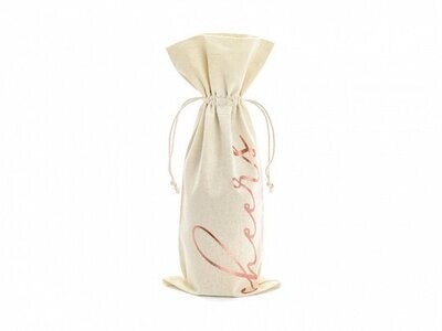 SAC A BOUTEILLE COTON CHEERS ROSE GOLD 15.5x36CM