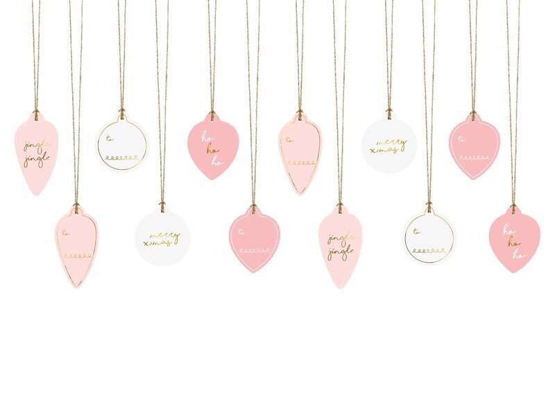 MARQUE CADEAU ROSE NOEL 4 A 7CM (x12)