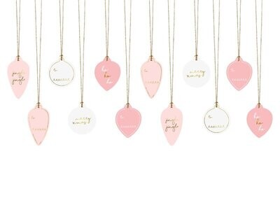 MARQUE CADEAU ROSE NOEL 4 A 7CM (x12) MARQUE CADEAU ROSE NOEL 4 A 7CM (x12)