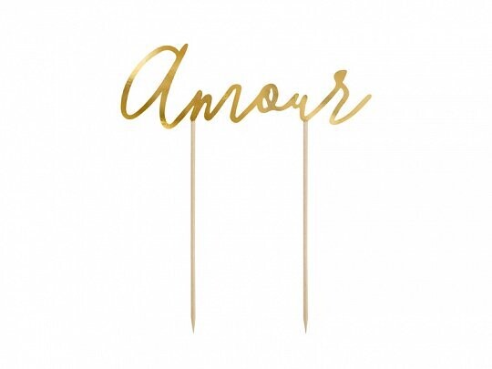 CAKE TOPPER "AMOUR" OR 22.5CM