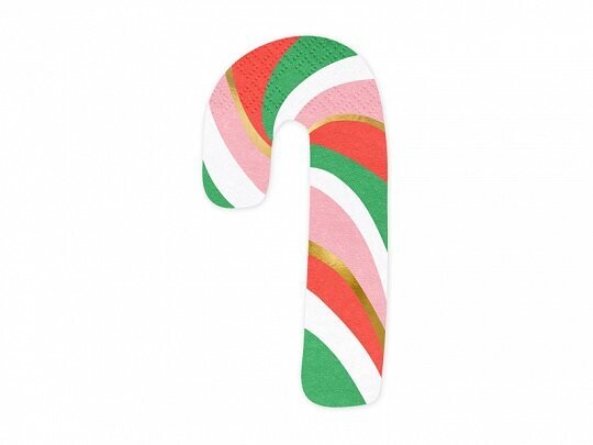 SERVIETTE FORME CANE A SUCRE 8x15.5CM (x20)