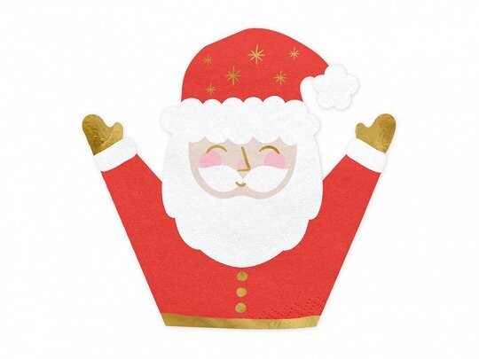 SERVIETTE FORME PERE NOEL 16x15CM (x20)