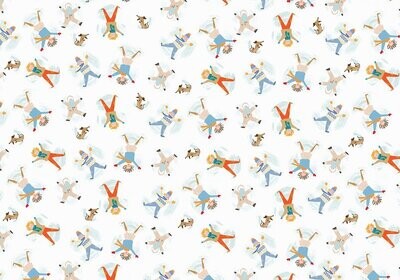 PAPIER CADEAU ENFANTS DANS LA NEIGE 70CMx2M