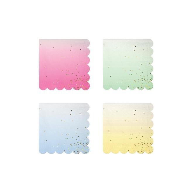 SERVIETTE COCKTAIL PASTEL MOUCHETEES NOIRS ASSORTIS 12.5CM (x16)