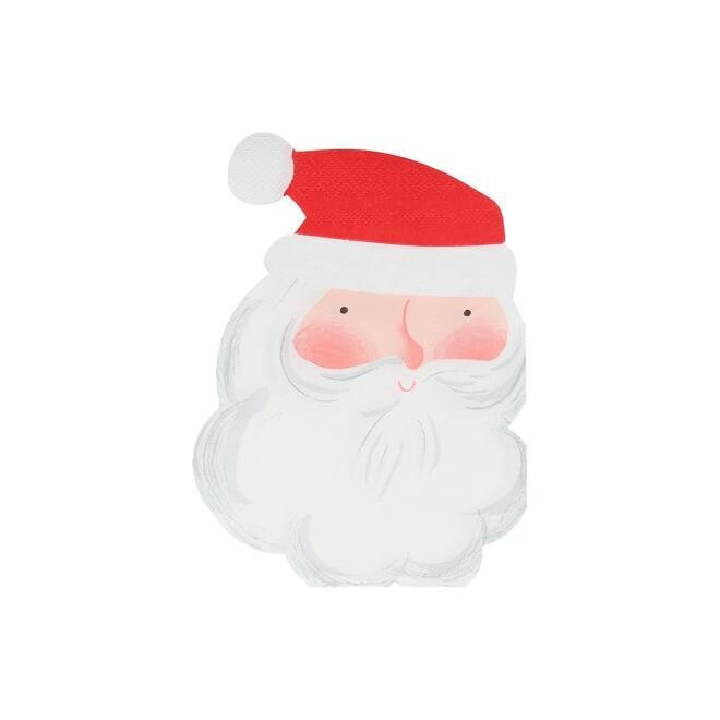 SERVIETTE FORME PERE NOEL 12x16CM (x16)