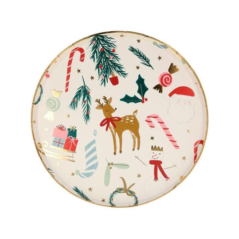 ASSIETTE RONDE NOEL FESTIF 21.6CM (x8)