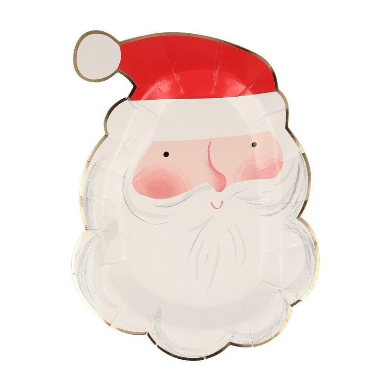 ASSIETTE FORME PERE NOEL 18x26CM (x8)