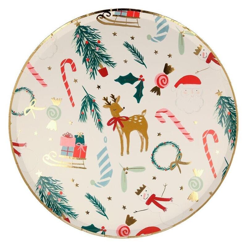 ASSIETTE RONDE NOEL FESTIF 26.7CM (x8)