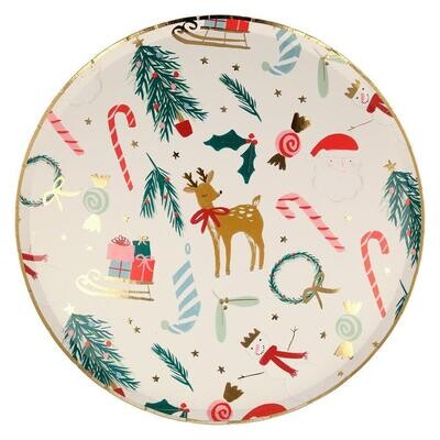 ASSIETTE RONDE NOEL FESTIF 26.7CM (x8)