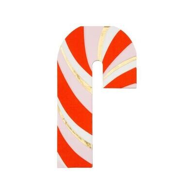 SERVIETTE FORME CANNE A SUCRE 10X20CM (x16)