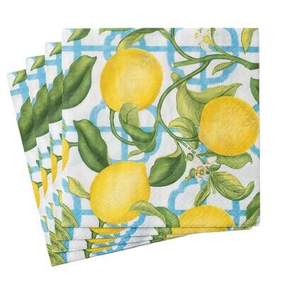 SERVIETTE CITRONS ET FEUILLAGE 33CM (x20)