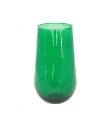 VASE VERRE TRANSPARENT VERT DIA 12.5CM X22.5CM