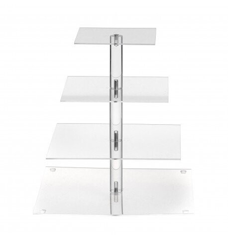 PRESENTOIR PLEXI 4 NIVEAUX CARRES 30X30X32CM