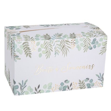 BOITE A SOUVENIRS DECOR VEGETAL ET OR