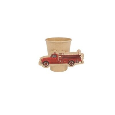 GOBELET POMPIER KRAFT ROUGE ET OR 255ML (x8)
