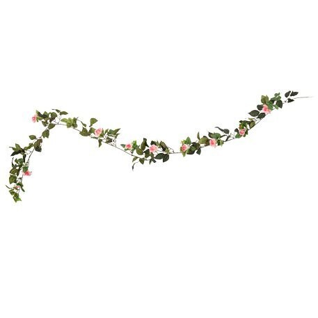 GUIRLANDE DE FEUILLAGE ET ROSES ROSE 1.85M