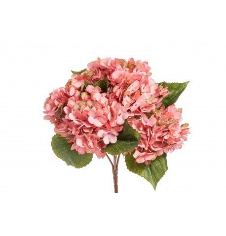 BOUQUET 5 BRANCHES HORTENSIA ROSE 41CM