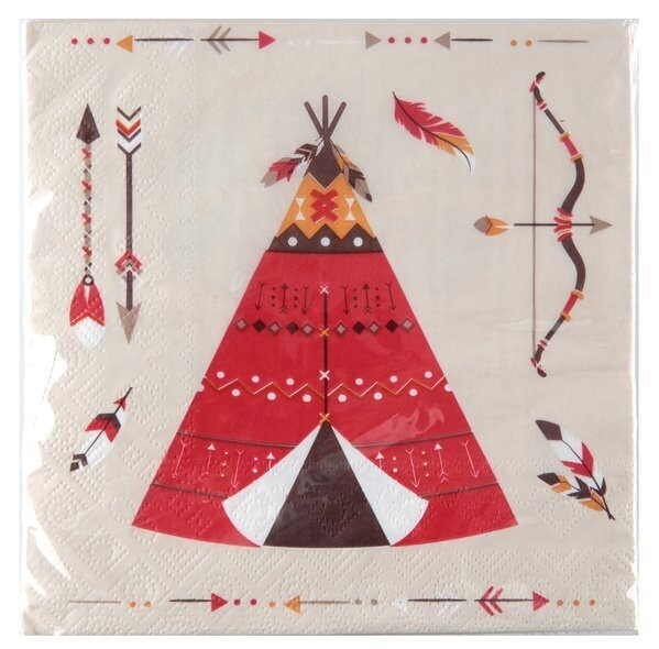 SERVIETTE COWBOY ET INDIEN 33CM (x20)