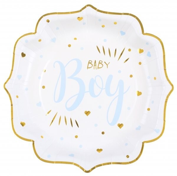 ASSIETTE BABY BOY LISERE OR 21CM (x10)