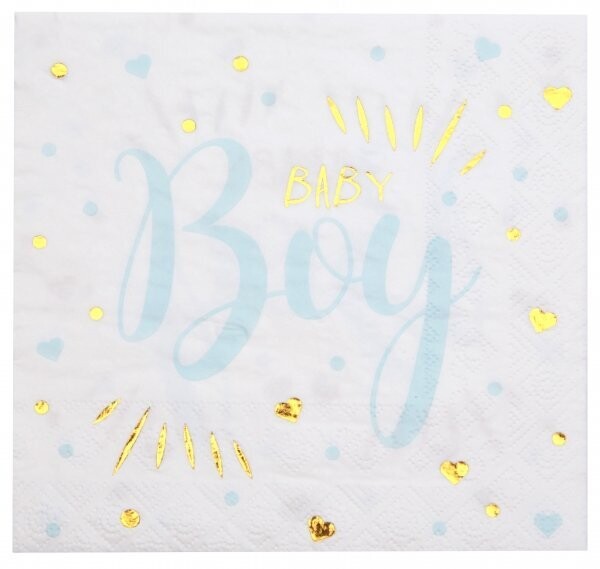 SERVIETTE BABY BOY 33CM (x20)