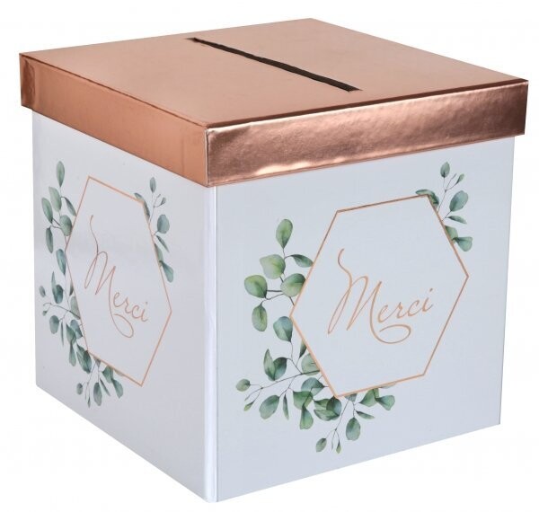 URNE BUCOLIQUE "MERCI" COUVERCLE ROSE GOLD 20CM