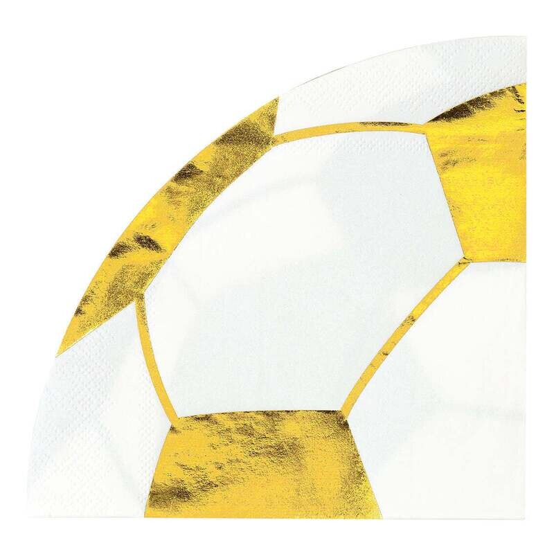 SERVIETTE FORME BALLON DORE 14.5CM (x16)