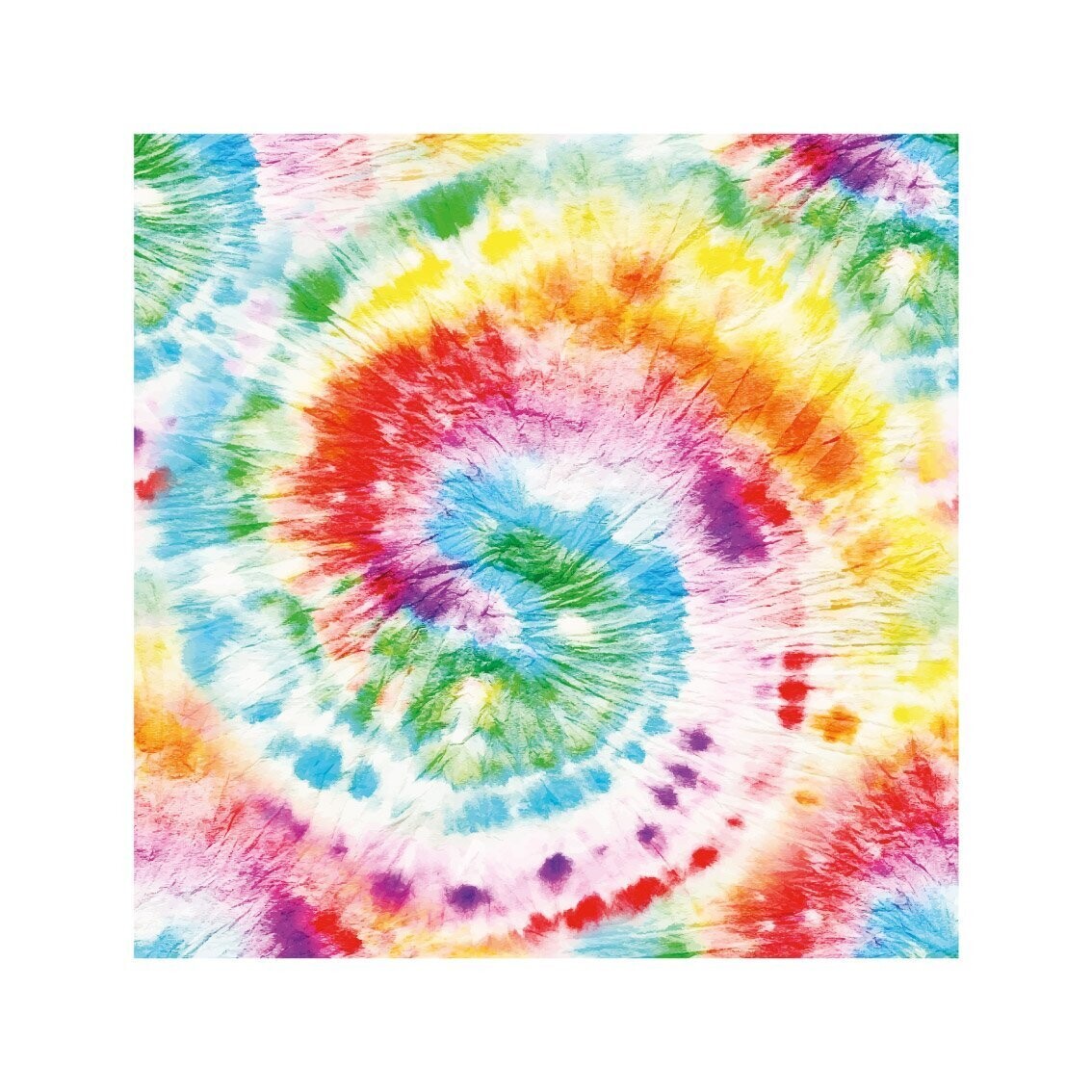 SERVIETTE TIE DYE ARC EN CIEL 33CM (x21)