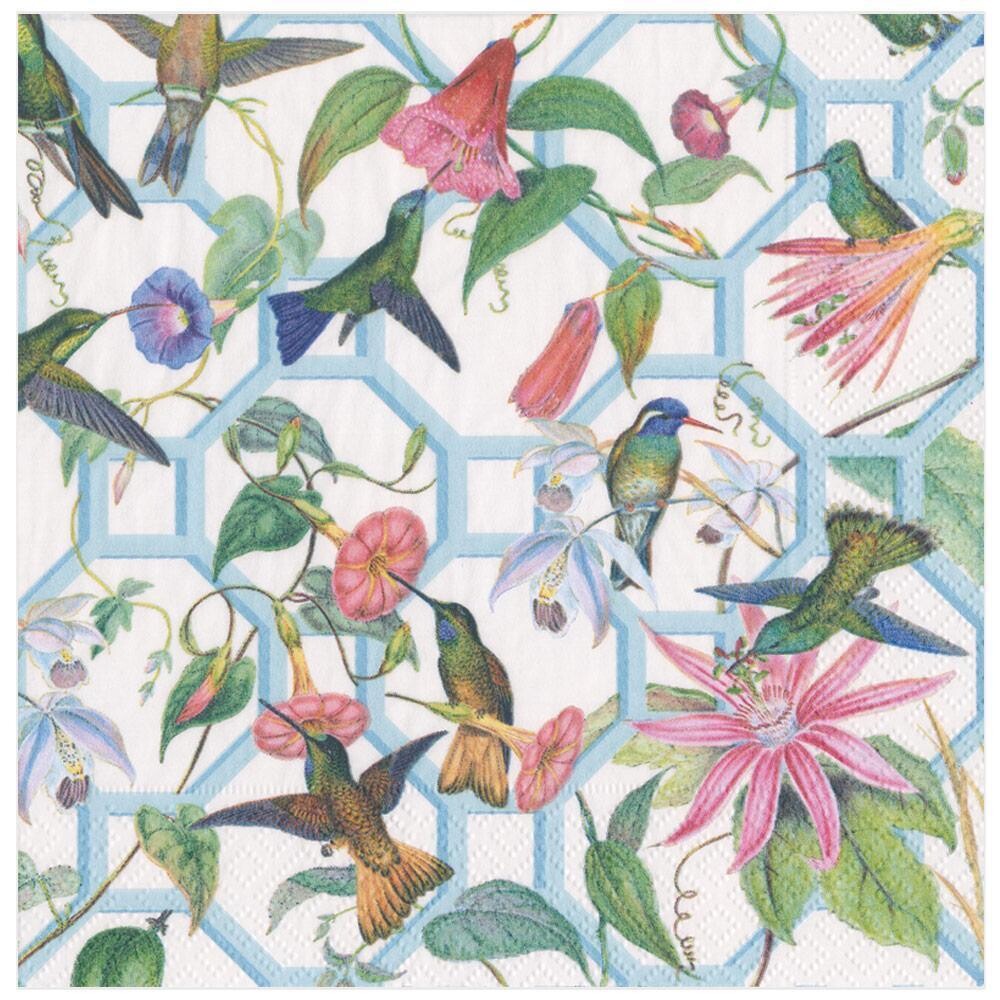 SERVIETTE COLIBRIS MULTICOLORS 38CM (X20)