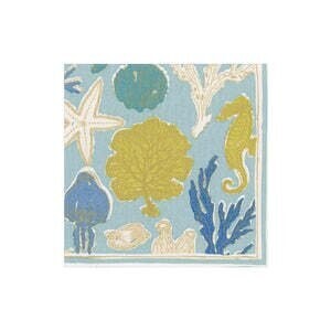 SERVIETTE COCKTAIL SEALIFE CORAUX 25CM (x20)