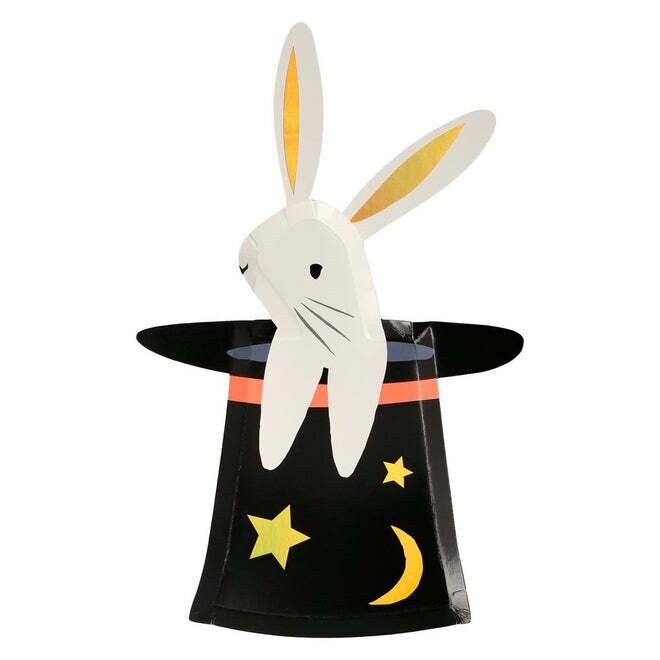 ASSIETTE LAPIN DANS CHAPEAU DE MAGICIEN 19x29CM (x8)