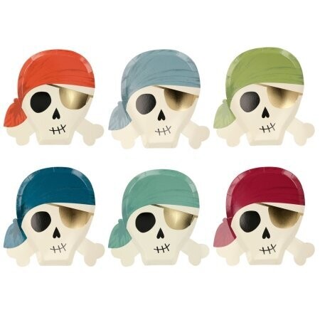 ASSIETTE PIRATE COULEURS ASSORTIS (x8)