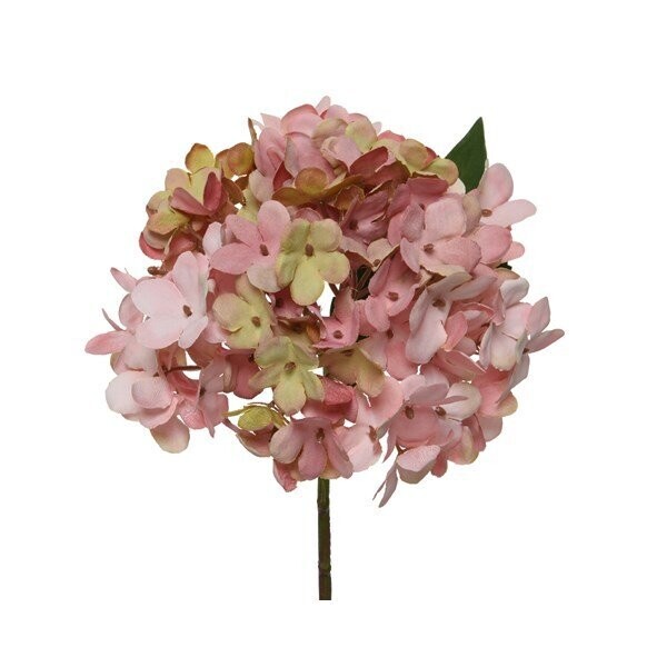 HORTENSIA ROSE SUR TIGE 35CM