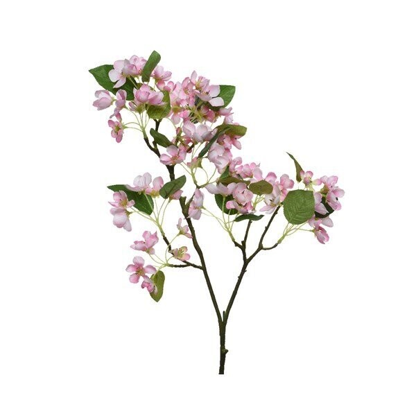BRANCHE DE FLEURS ROSES ET FEUILLAGE 90CM