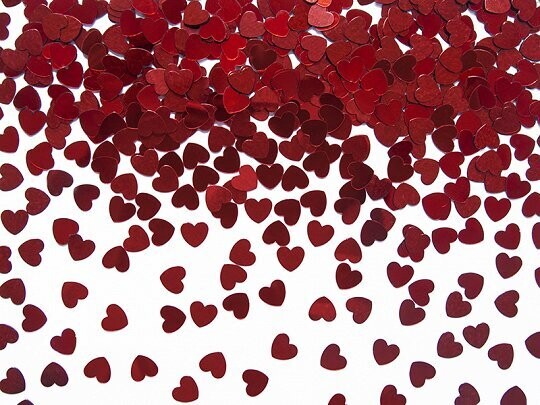 CONFETTIS COEUR ROUGE 5MM 30G
