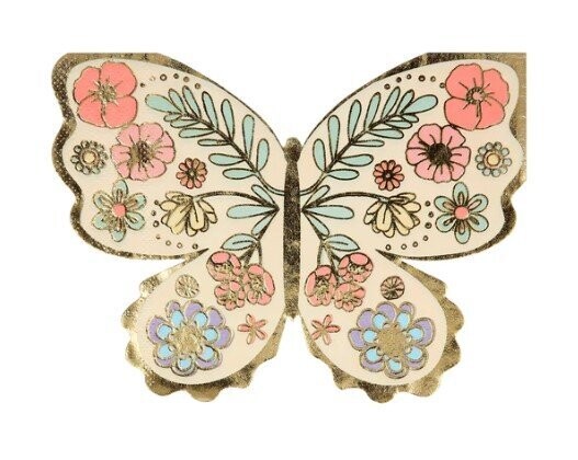 SERVIETTE PAPILLON DORURE 16.5x12.7CM (x16)