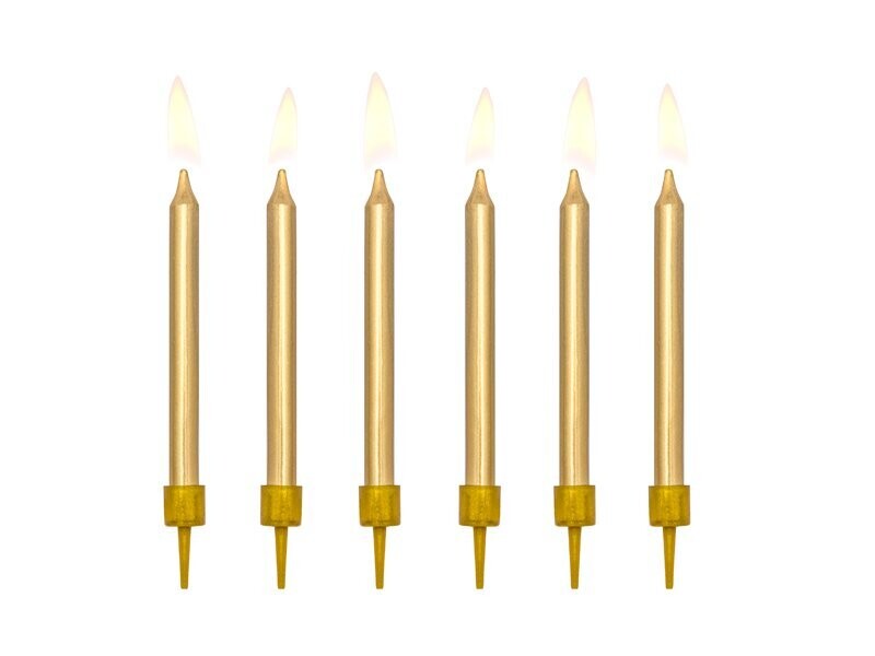 BOUGIE ANNIVERSAIRE OR 6CM (x6)