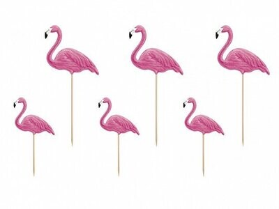 CAKE TOPPER FLAMANT ROSE 15 A 23.5CM (x6)