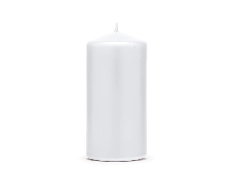 BOUGIE CYLINDRE BLANC MAT 12x6CM